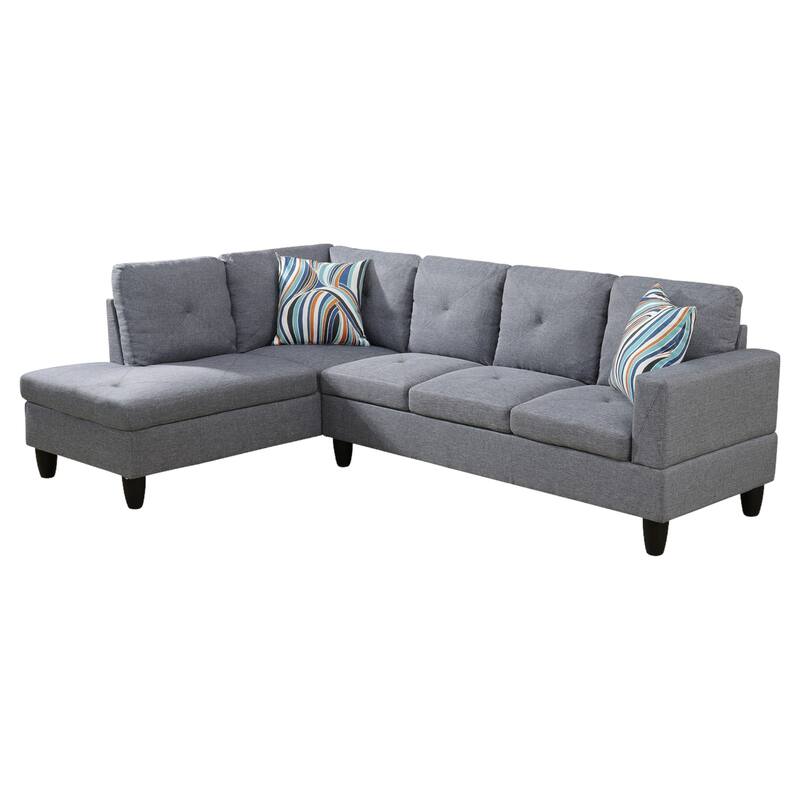 KISRAIS 97" Wide 2-Piece Upholstered Sectional Sofa Set for Small Space