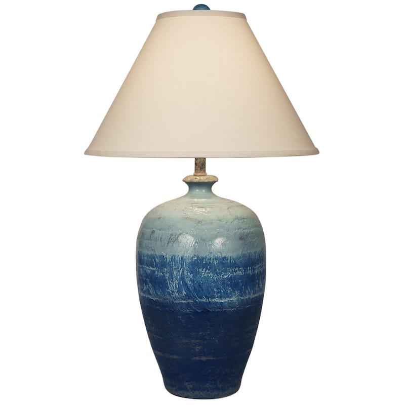 Coastal Round Pottery Table Lamp - Standard - Bahama