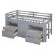 preview thumbnail 31 of 40, Twin Size Loft Bed Kids Bed with 4 Drawers,Cabinet and Shelves