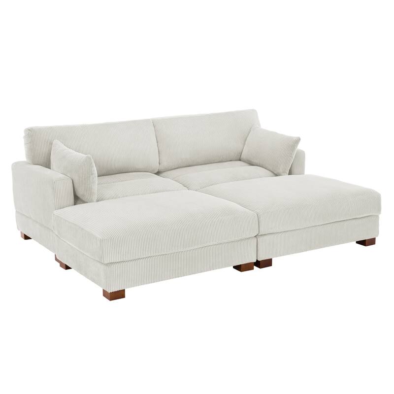 Sectional Sofa Set Modular Couch with Ottomans