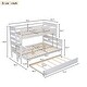 preview thumbnail 15 of 18, Wood Twin over Full Bunk Bed with Twin Trundle, Guard Rails, and Sturdy Pine Frame for Bedroom, Grey