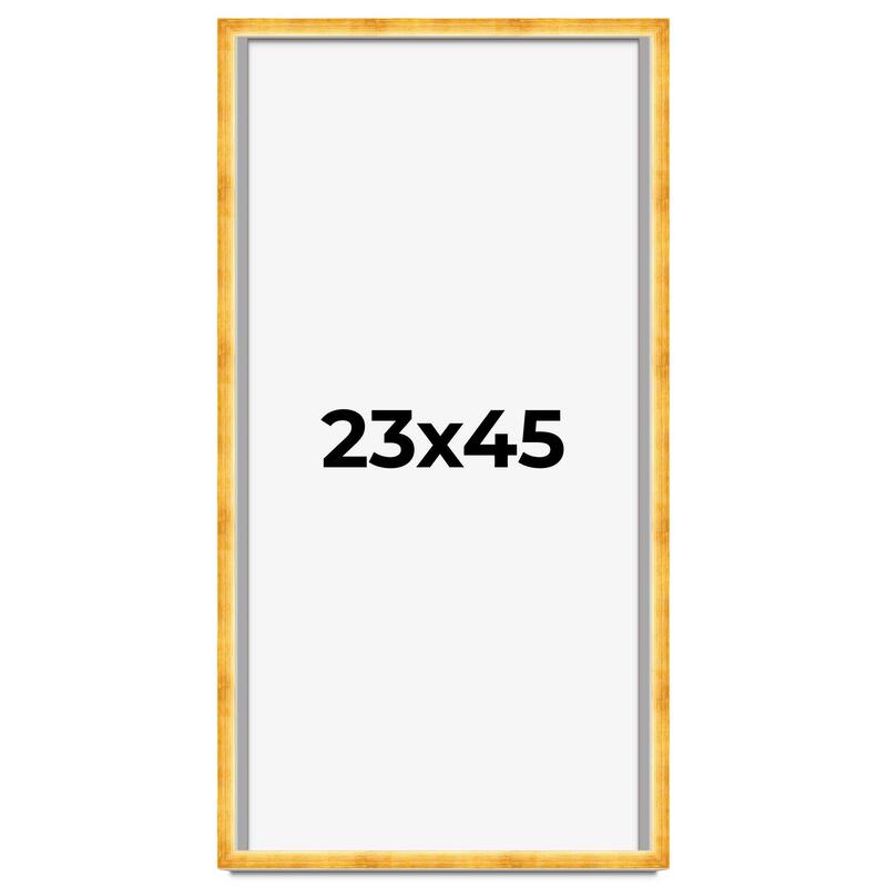 23x45 Shadow Box Frame Gold | 1.625 Inches Deep Real Wood Traditional