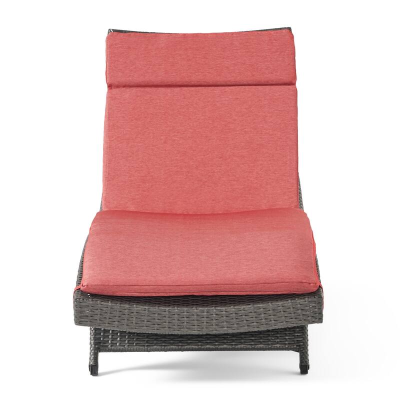 Salem Outdoor Wicker Adjustable Chaise Lounge with Cushion by Christopher Knight Home