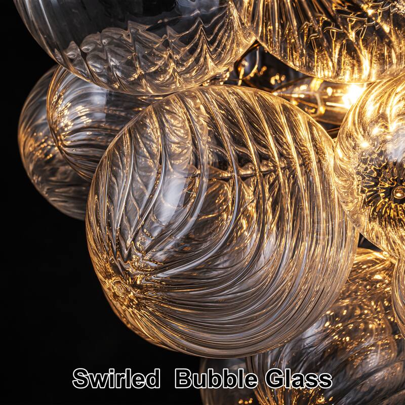 Starsky 6-Light Swirled Bubble Glass Globe chandelier