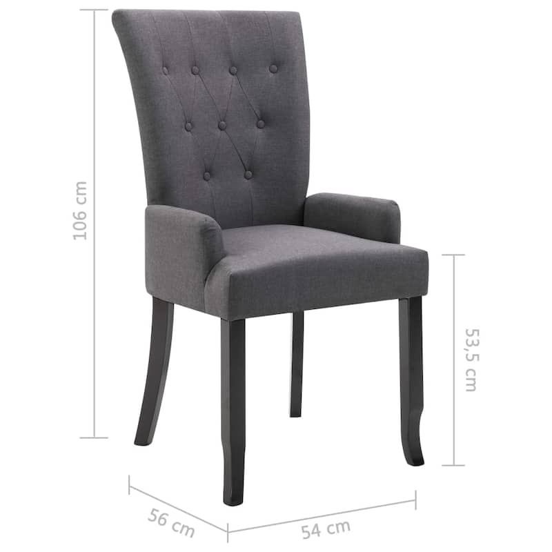 vidaXL Dining Chairs with Armrests 1/2/4/6 pcs Multicolor Fabric - 21.3" x 22" x 41.7"