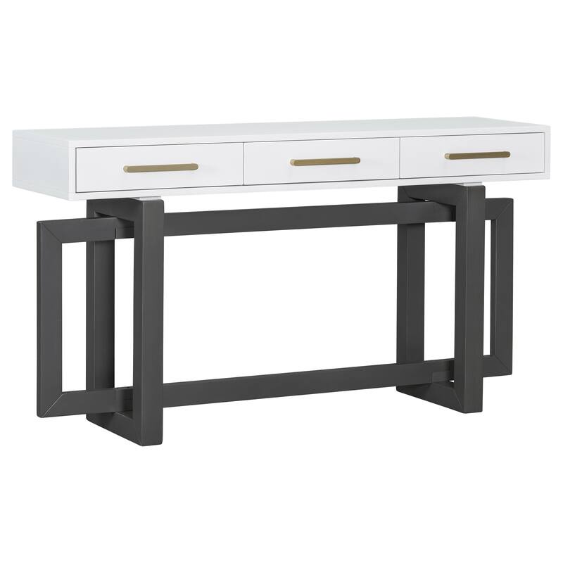57" Elegant Console Table with Three Drawers