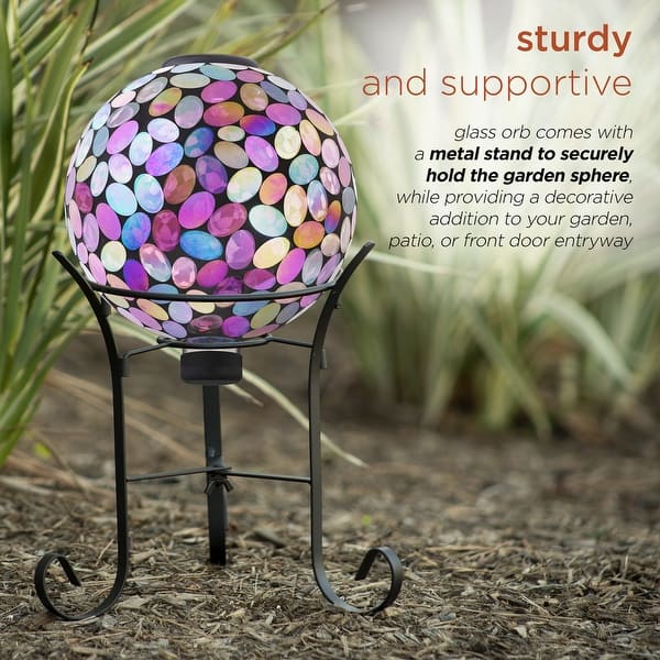 Alpine Support Globe Verre 25,4 Cm - Métal Noir Intérieur/Extérieur - Porte-Globe Élégant