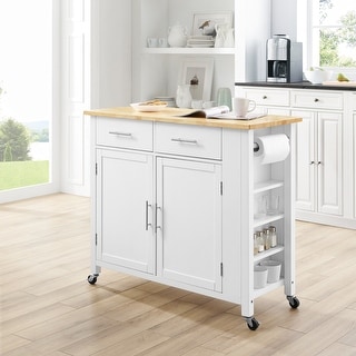 Savannah Wood Top Farmhouse Kitchen Island Cart - 37
