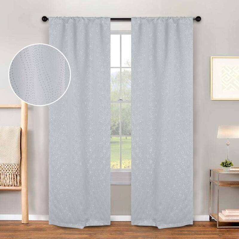Superior Zuri Washable Room Darkening Curtains, Set of 2 Panels - 26"x84" - Platinum
