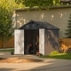 preview thumbnail 58 of 117, Patiowell 8' x 6' / 8' x 8' / 8' x 10 '/ 8' x 12' Plastic Outdoor Shed With Floor for Patio Furniture, Tools (Kick-It Shed) 8' x 6' With Light - Grey