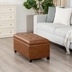 preview thumbnail 4 of 8, Adeco 31" Faux Leather Tufted Storage Ottoman Bench - Brown - 30.7"X15.5"X15.1"