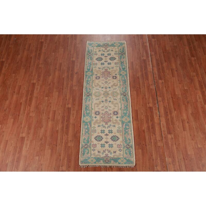Oushak Oriental Runner Rug Handmade Wool Carpet - 2'7" x 7'10"