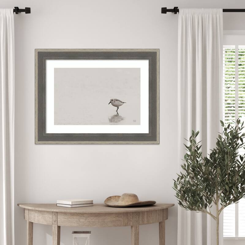 Tybee Island Sanderling by Nathan Larson Wood Framed Wall Art Print