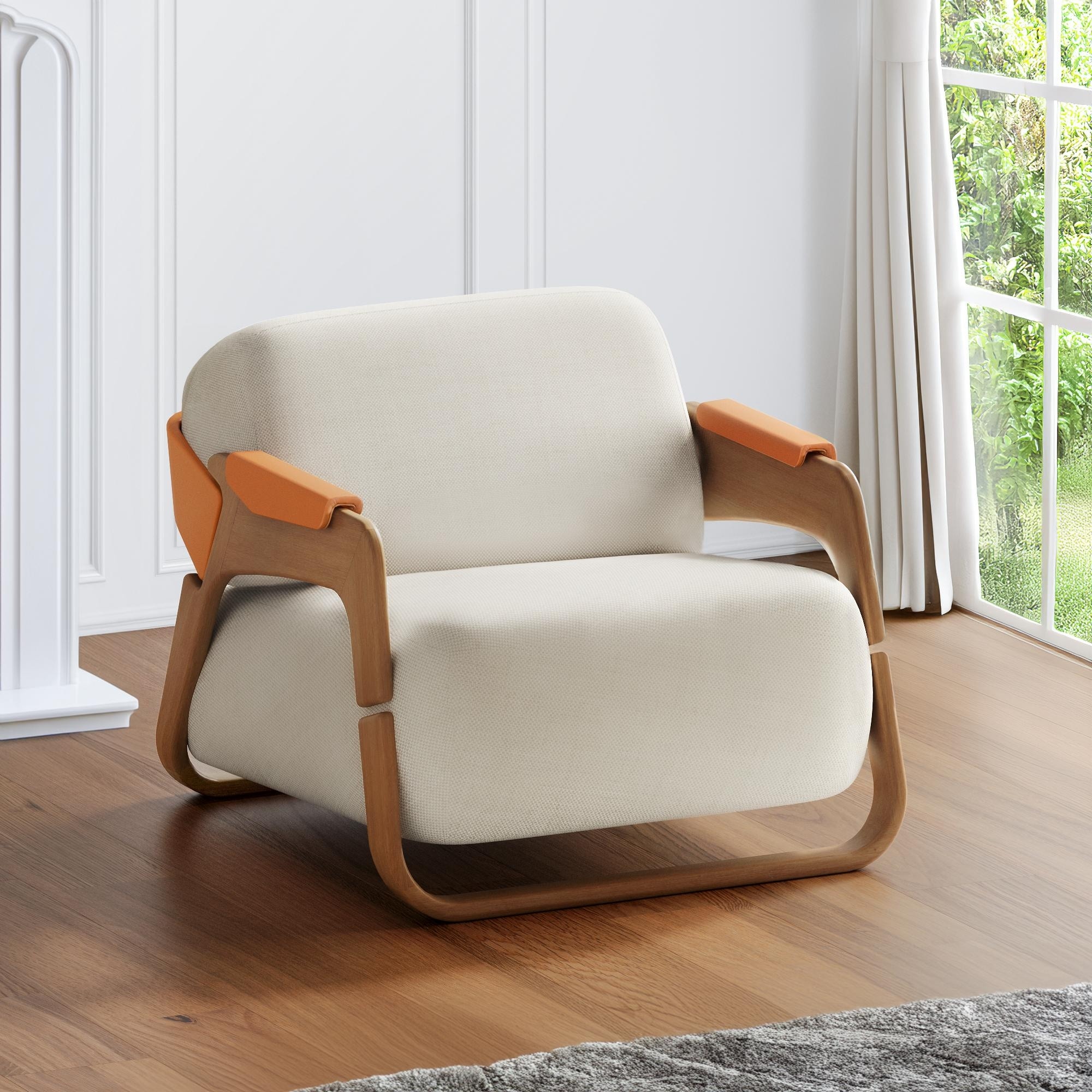 Becca Living Hermes Solid Wood Armchair - Bed Bath & Beyond - 42070642