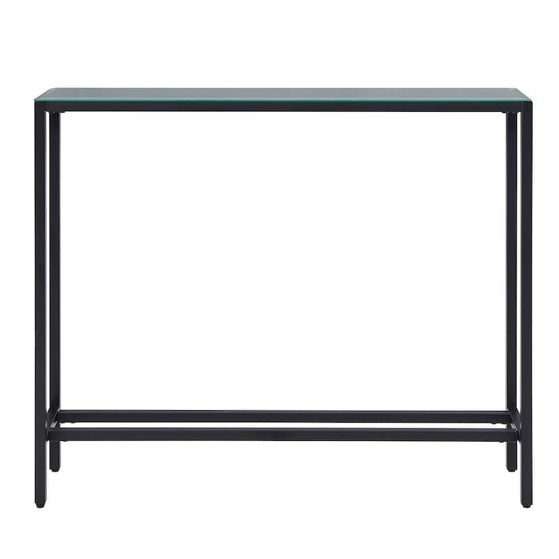 SEI Furniture Ham Long Narrow Console Table with Mirrored Top