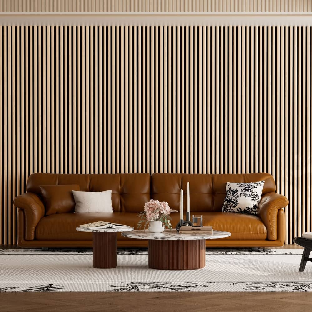 47.3" x 23.6" Half Round Slat Acoustic Wall Panels for Ceiling and Wall Decor, 4-Pack (31 sq ft)