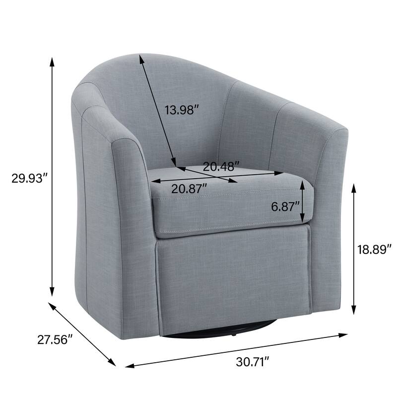 Modern Upholstered Swivel Barrel Chair Living Room Accent Chair