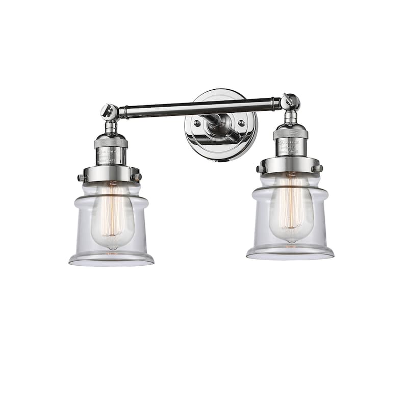 Innovations Lighting Small Canton 2 Light 17" Wide Bathroom Vanity - Polished Chrome / Clear
