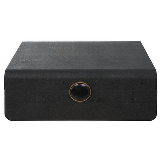 Uttermost Lalique Black Shagreen Box - 12.875 W x 4.5 H x 9 D (inches)