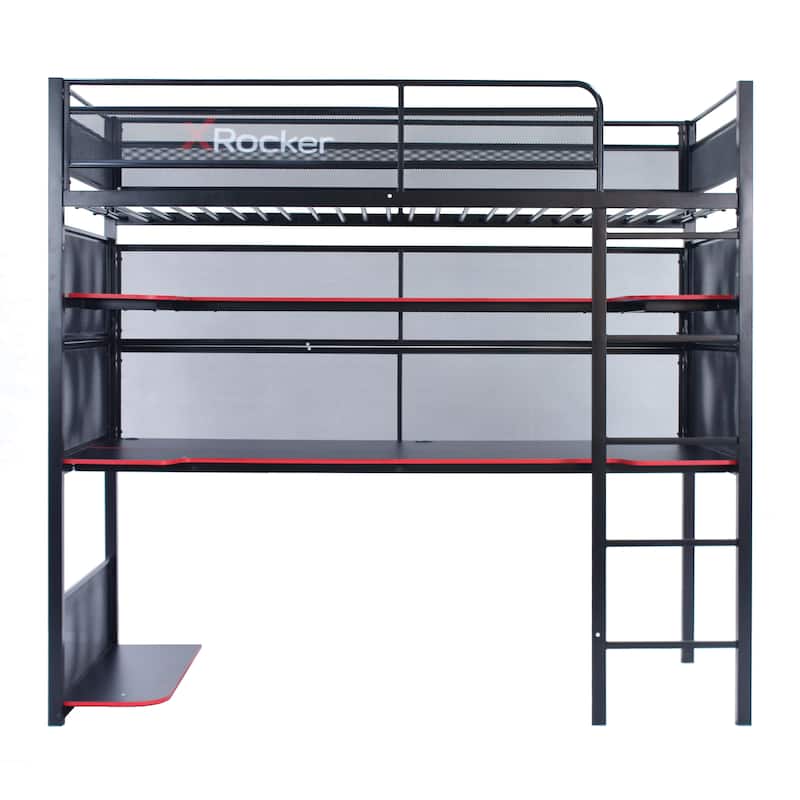 X Rocker Battle Bunk Gaming Bunk Bed with Desk