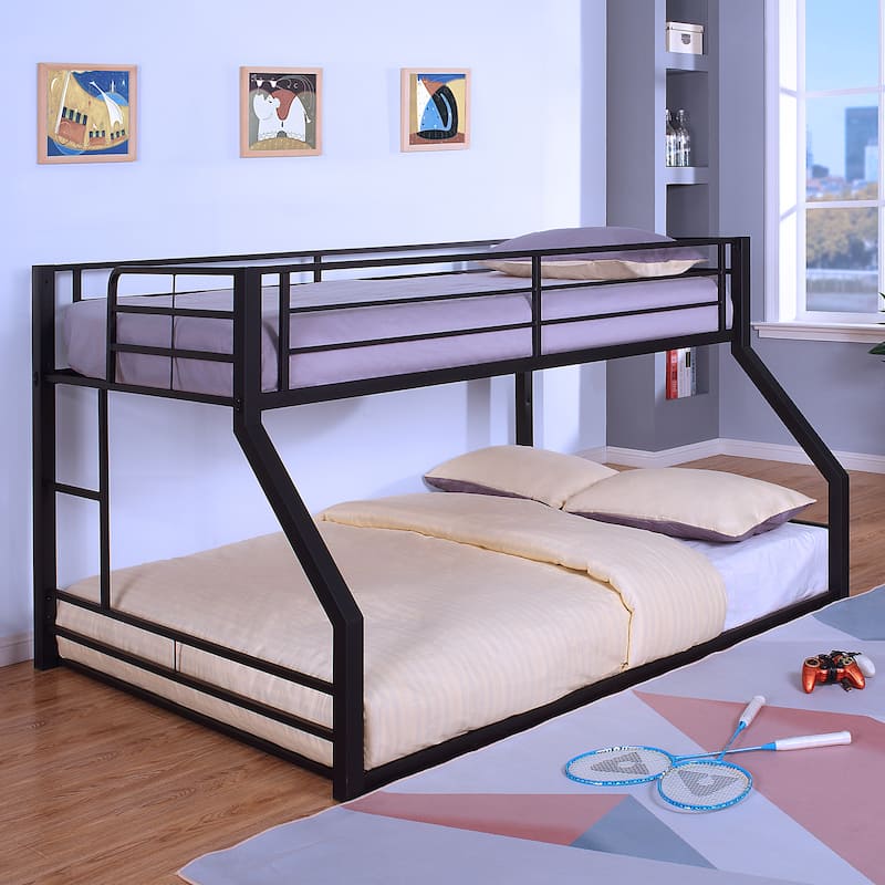 Drella Transitional Metal Bunk Bed with Ladder by Furniture of America