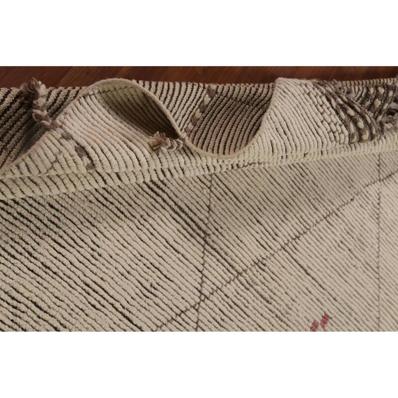 Earth Tone Moroccan Oriental Large Area Rug Handmade Wool Carpet - 10'1"x 14'8"