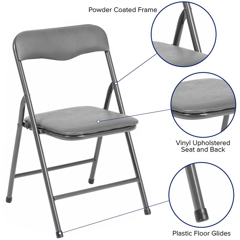Kids 5-Piece Classroom Folding Table and Chairs Set - 2'0" x 1'8" x 2'0" Square