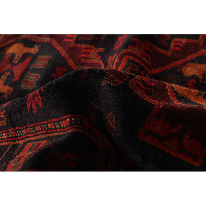 ECARPETGALLERY Hand-knotted Teimani Black Wool Rug - 4'1 x 6'8