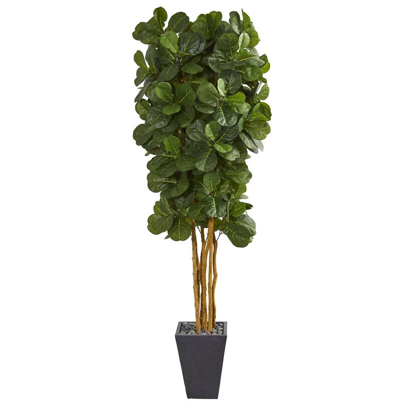 Contemporary Artificial Tree with Planter - 7.5ft Indoor Cool Design Decor - Green - 61 Inches and Over