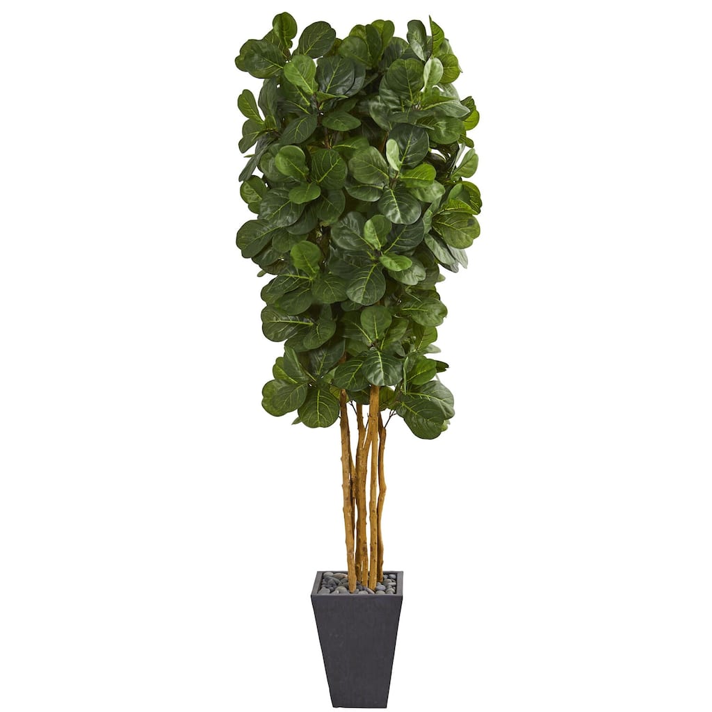Contemporary Artificial Tree with Planter - 7.5ft Indoor Cool Design Decor - Green - 61 Inches and Over