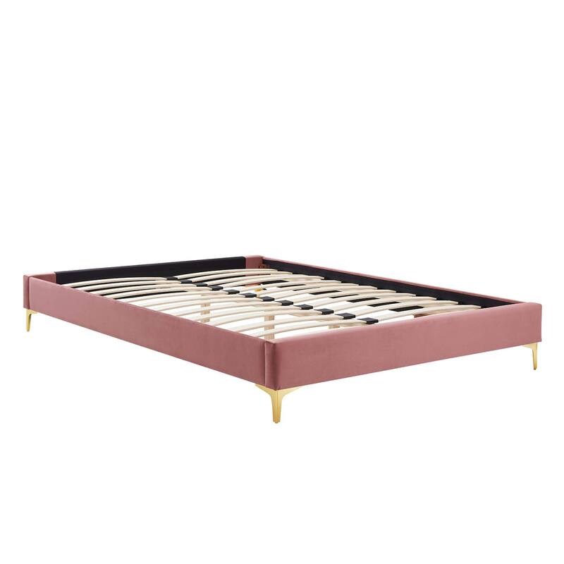 Amber Performance Velvet Queen Platform Bed