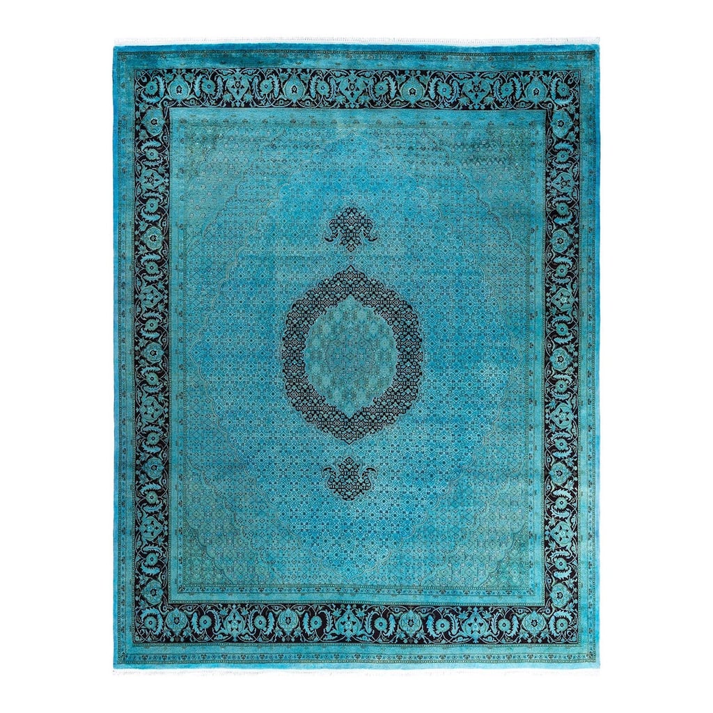Fine Vibrance One-of-a-Kind Hand-Knotted Area Rug - Blue, 8' 2" x 10' 3" - 8' 2" x 10' 3"