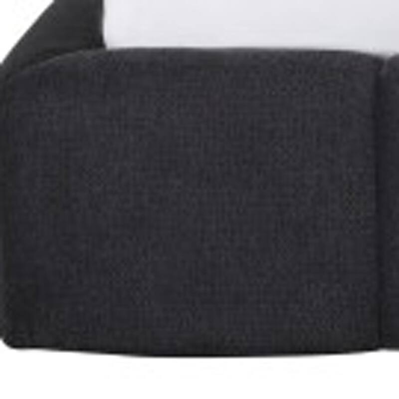 HomeRoots Dark Gray Tufted Linen Blend Upholstered King Bed Frame