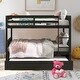 preview thumbnail 13 of 16, Minimalist Design Wooden Detachable Full Over Full Bunk Bed with Trundle Bed Espresso