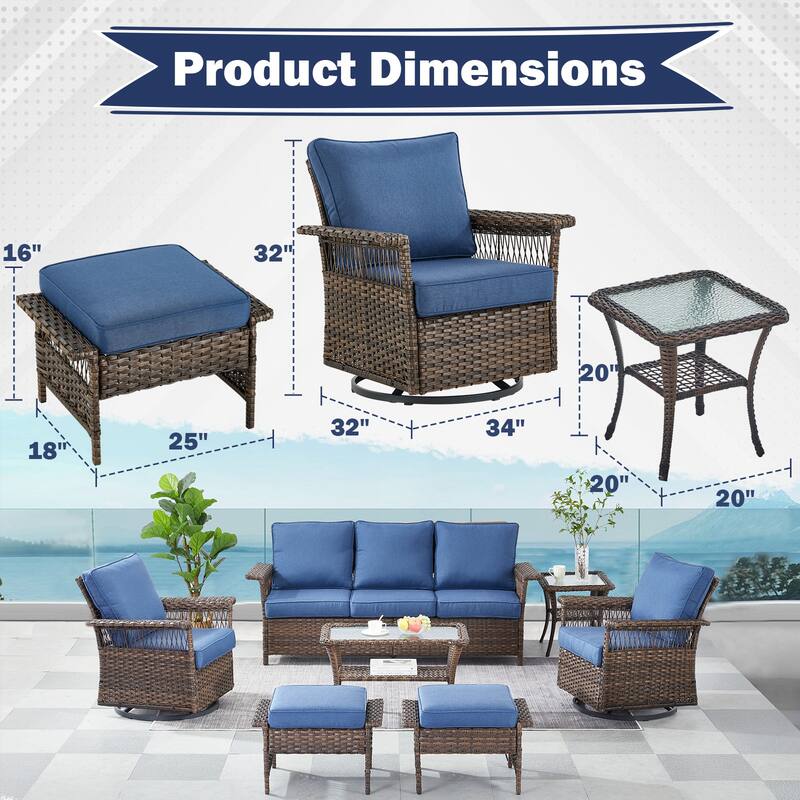 Outdoor Glider Chair with Soft Cushion