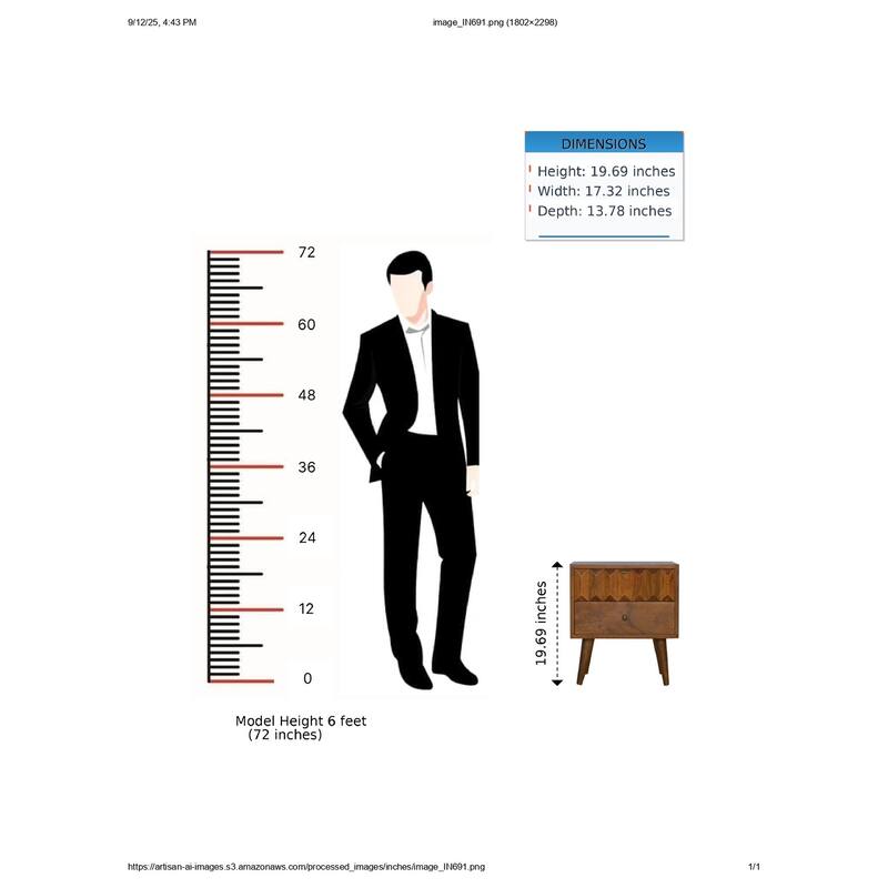 Solid Wood Chestnut Prism Nightstand