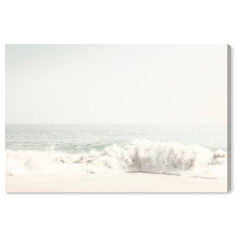 Wynwood Studio Prints Nautical and Coastal Subtle on the Shore White and Light Blue Nautical & Coastal Wall Art Canvas Print