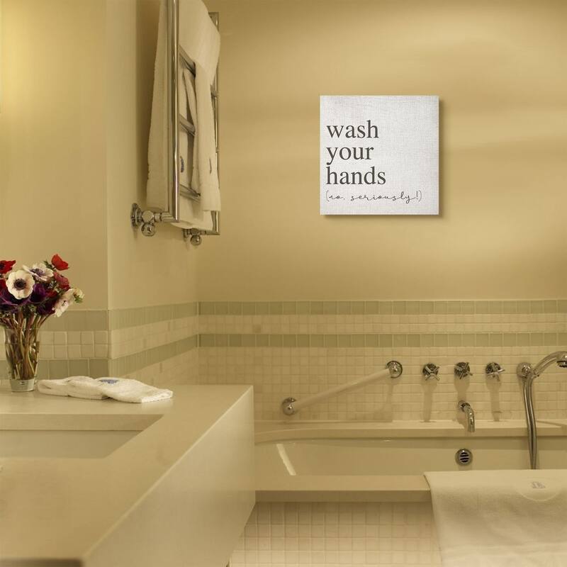 Stupell No Seriously Wash Your Hands Bathroom Cleanliness Sign Canvas Wall Art - Black