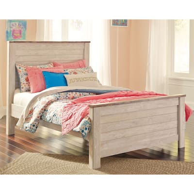 Signature Design By Ashley Willowton Whitewashed Woodgrain Full Panel Bed