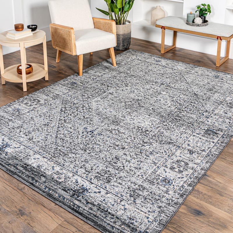 Nuloom Traditional Classical Lavish Versaille Blooming Ombre Faded Frame Area Rug