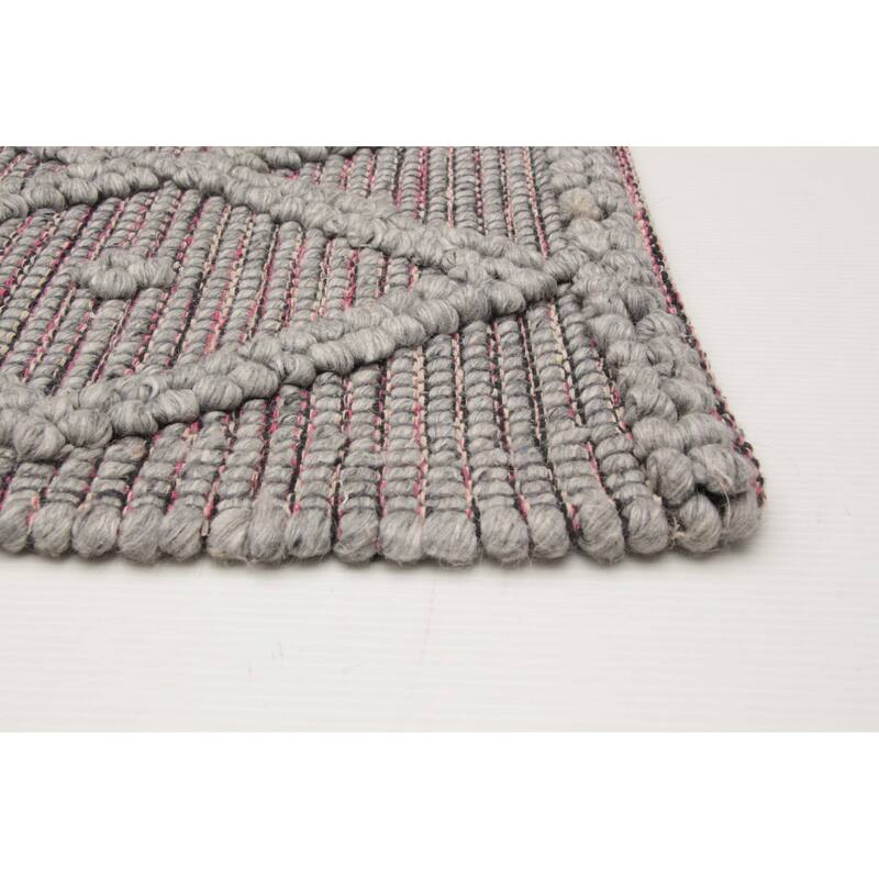 ECARPETGALLERY Braid weave Sienna Grey Wool Rug - 5'2 x 8'0