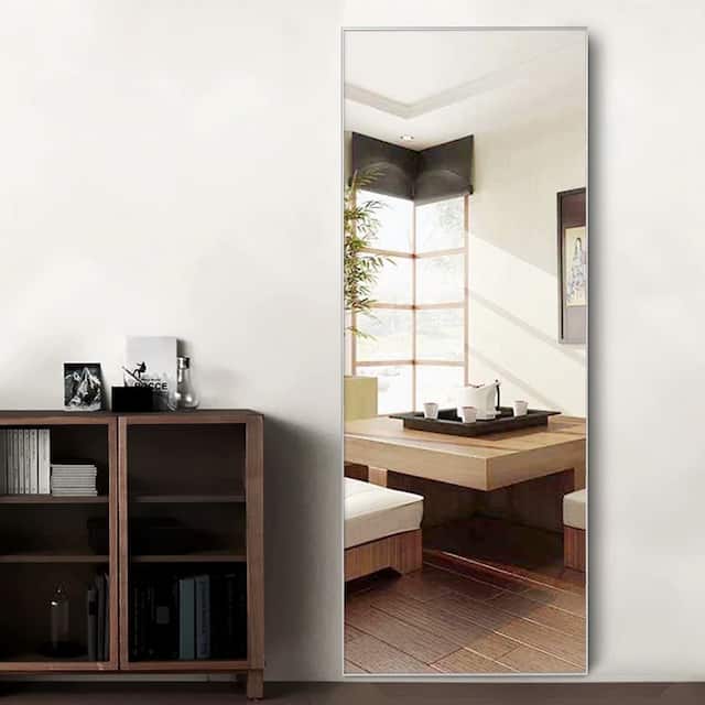 Carson Carrington Paaskynen Aluminum Alloy Full Length Floor Mirror - 64x21 - Silver