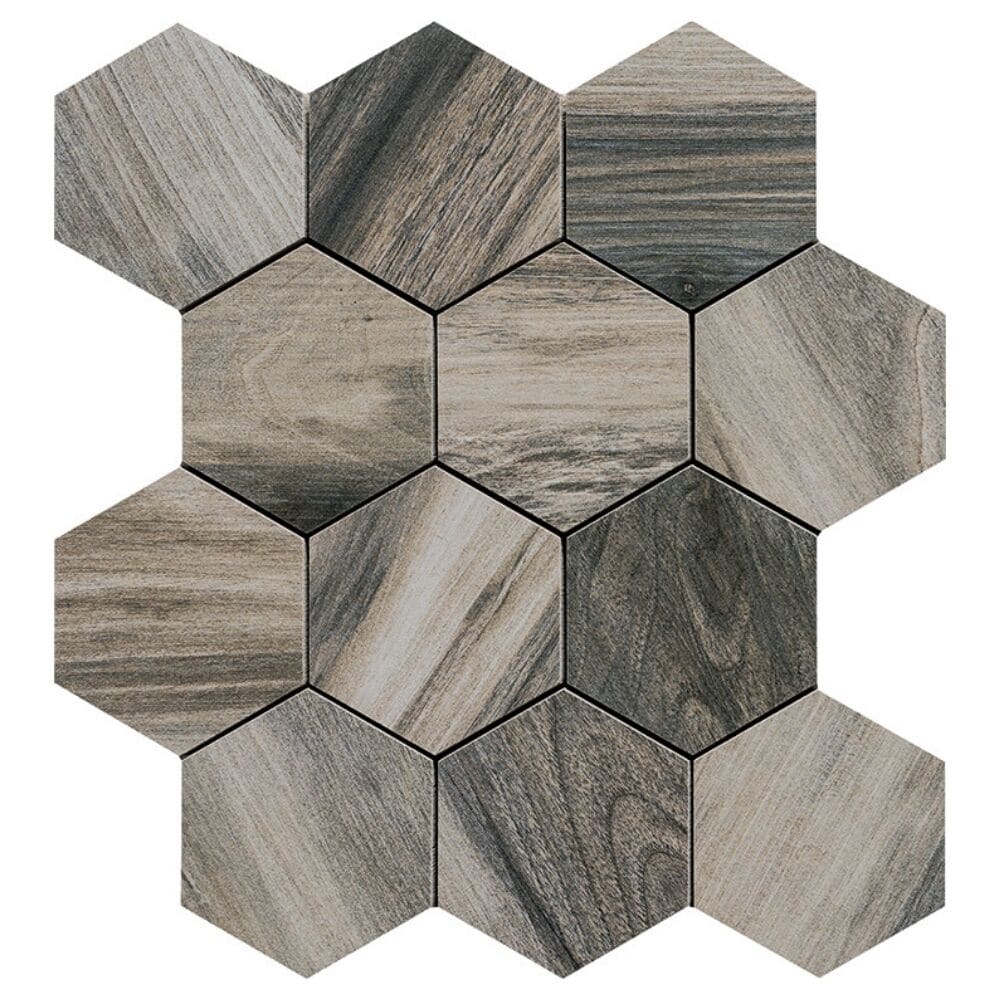 Montauk 4x4 Teak Matte Porcelain Mosaic Tile - Floor, Wall & Backsplash