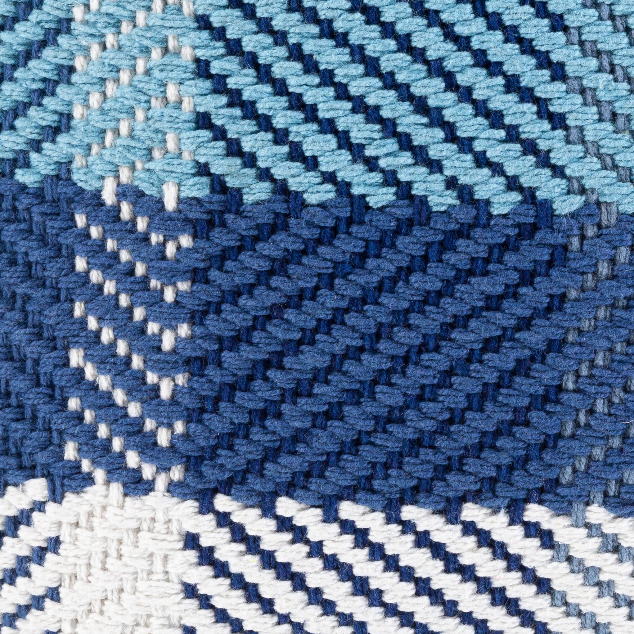 Artistic Weavers Lucian Handmade Blue Plaid Cotton Throw Pillow Bed