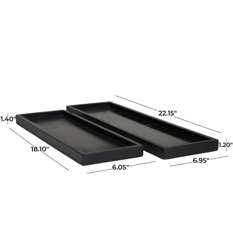 CosmoLiving by Cosmopolitan Marble Tray with Raised Border (Set of 2) - White, Black, Green