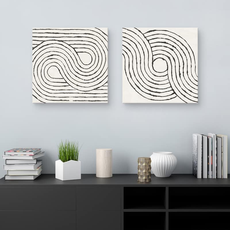 Rainbow Road I-II BW by Moira Hershey Canvas Art Prints