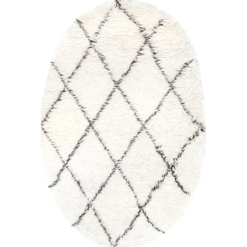 Nuloom Handmade Moroccan Trellis Wool Shag Rug