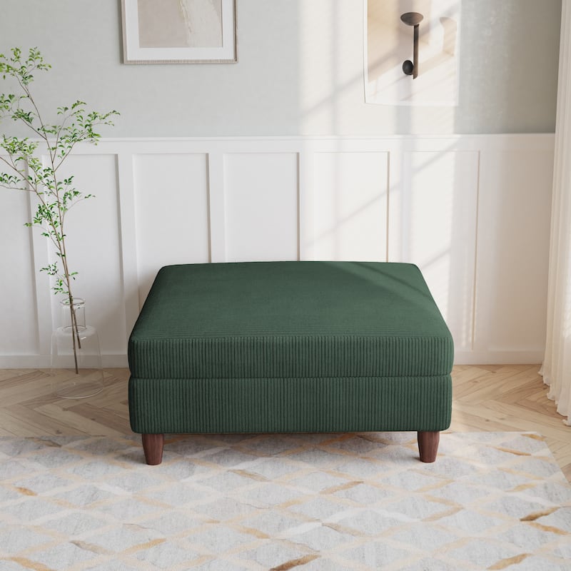 Corduroy Accent Chair with Ottoman Modular Couch Sectional Sofa