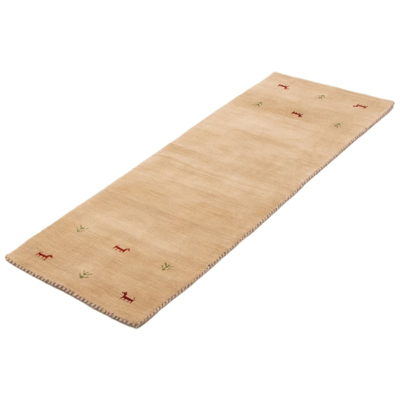 Kashkuli Gabbeh Tan Rug 1'11" x 5'10" - 1'11 x 5'10