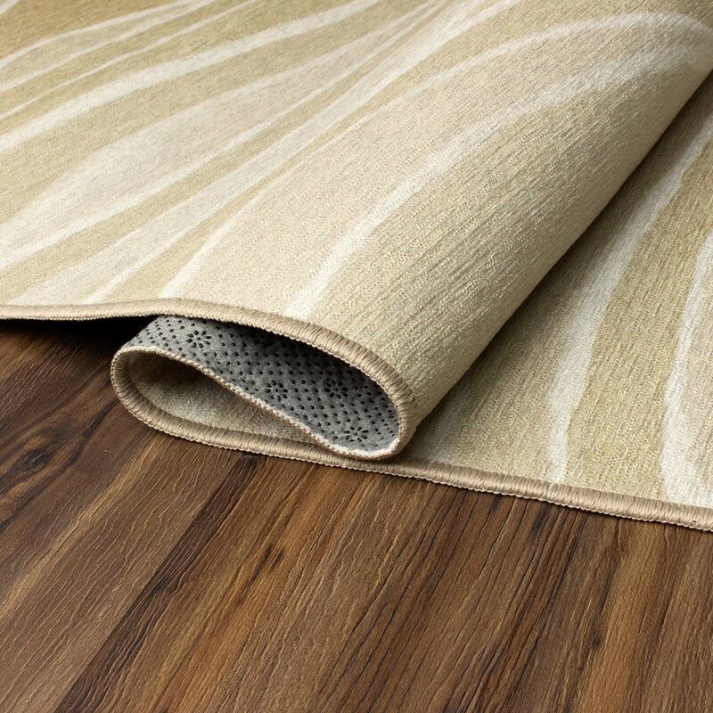 My Magic Carpet Machine Washable Rug Waves Natural